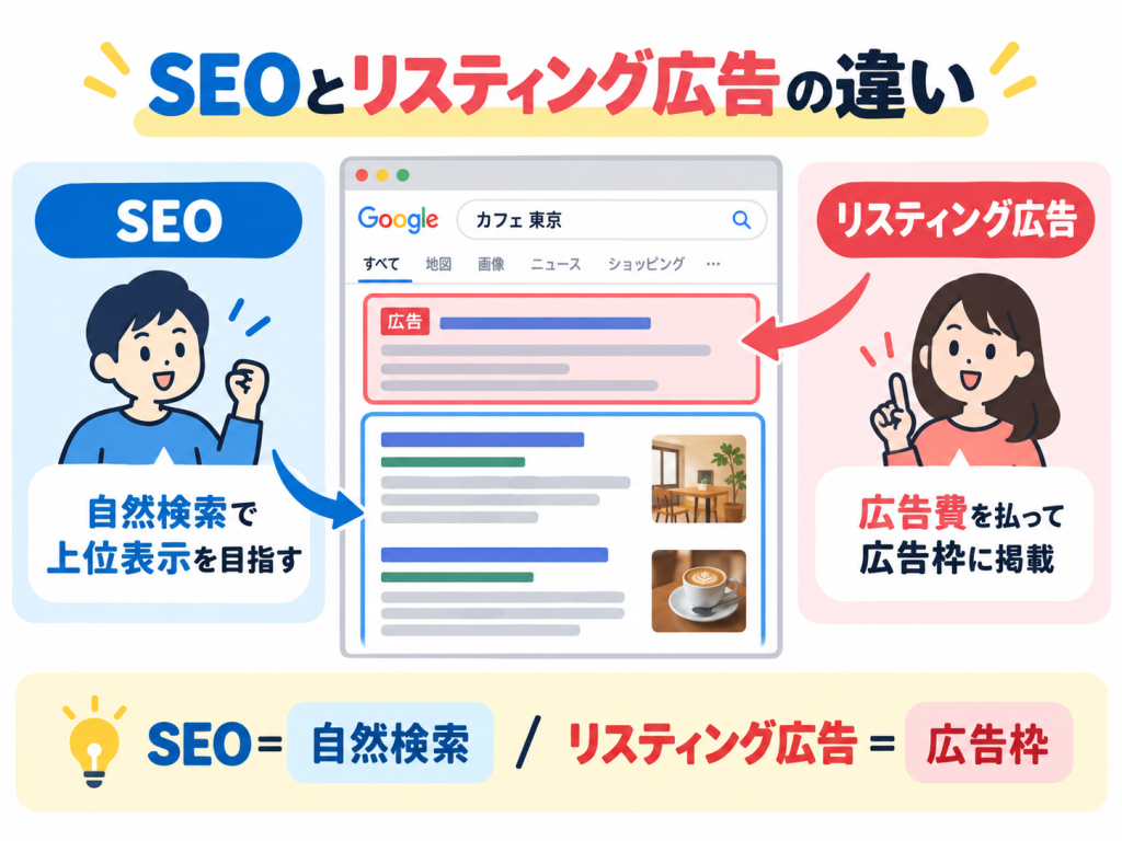 SEOとリスティング広告の違い