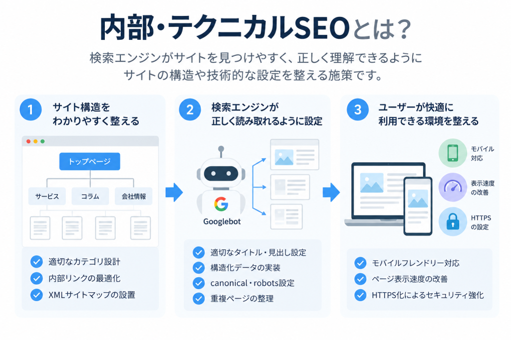 内部・テクニカルSEOとは