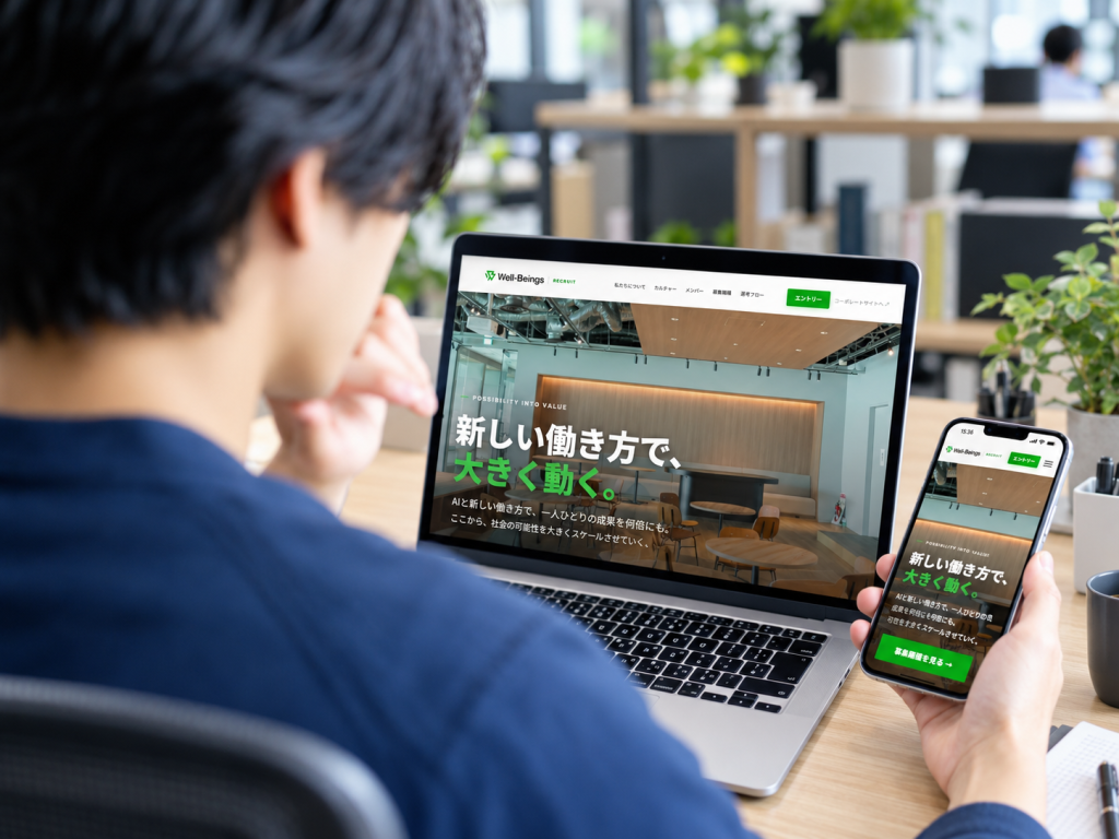 採用サイト/パソコン/スマホ/オフィス